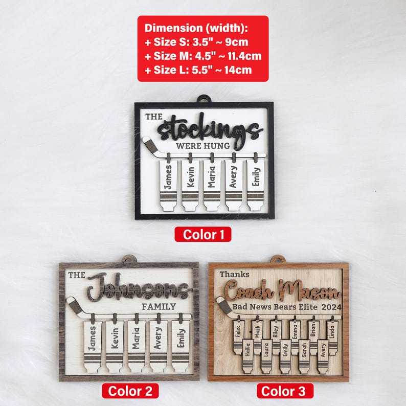 Customized Hockey Team Ornament, The Stockings Were Hung, Hockey Playe