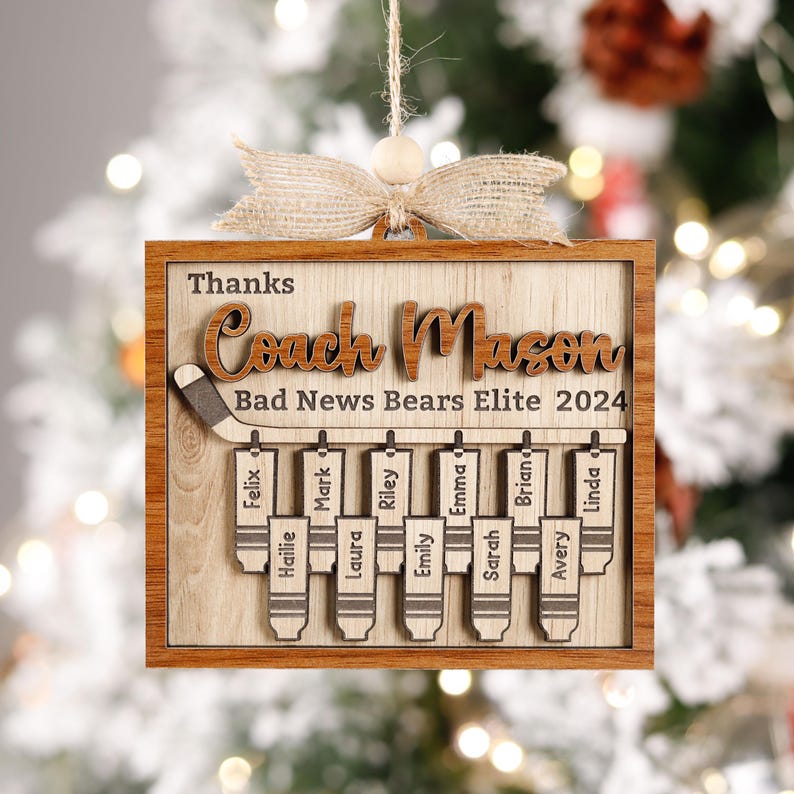 Customized Hockey Team Ornament, The Stockings Were Hung, Hockey Player Christmas Gift, Hockey Senior Night Present, 2024 Hockey Lover Gift