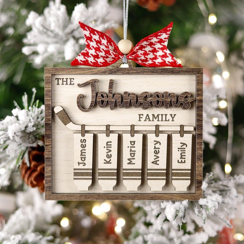 Customized Hockey Team Ornament, The Stockings Were Hung, Hockey Player Christmas Gift, Hockey Senior Night Present, 2024 Hockey Lover Gift