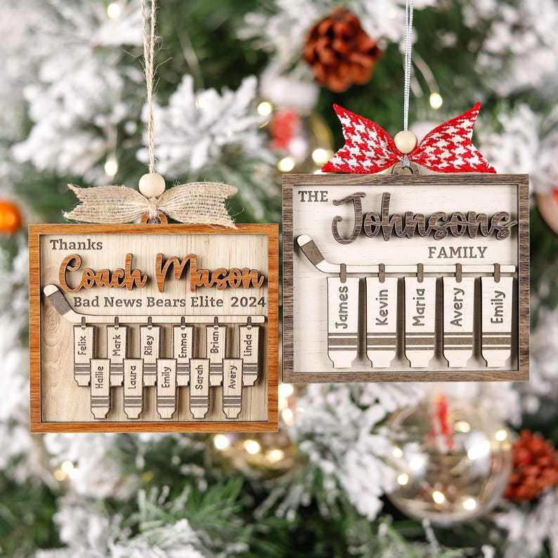 Customized Hockey Team Ornament, The Stockings Were Hung, Hockey Player Christmas Gift, Hockey Senior Night Present, 2024 Hockey Lover Gift