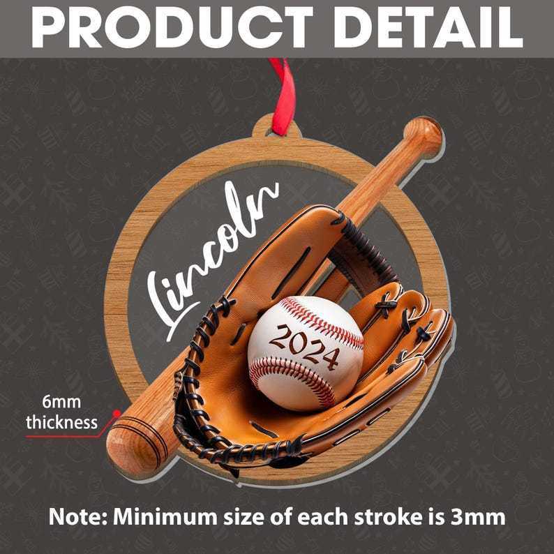 2D FLAT Baseball 2 Layer Mixed Ornament, Custom Baseball Christmas Tree Ornament, Sport Team Ornament, Custom Name Gift, Baseball Team Gift