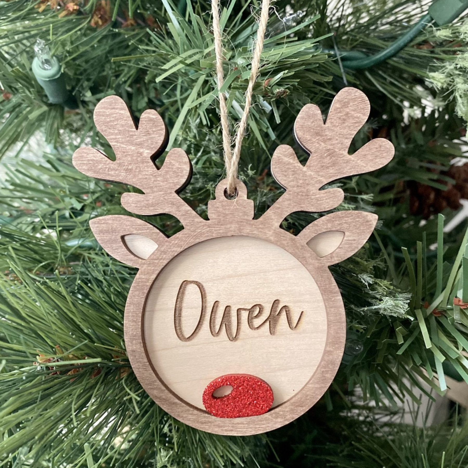 Personalized Ornament | Christmas Ornament | Reindeer Ornament | Engraved Ornament | Custom Kids Ornament | Kids Christmas Gift Idea