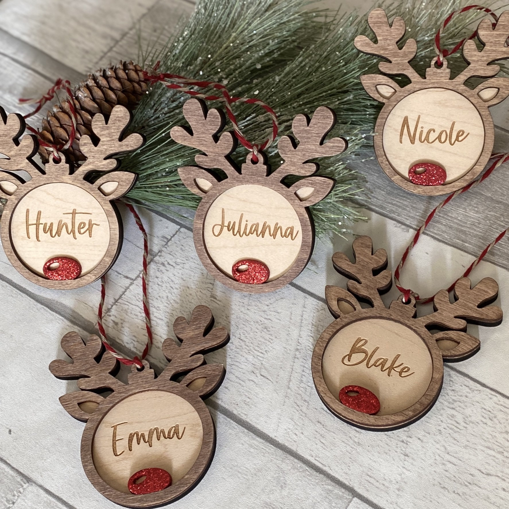 Personalized Ornament | Christmas Ornament | Reindeer Ornament | Engraved Ornament | Custom Kids Ornament | Kids Christmas Gift Idea