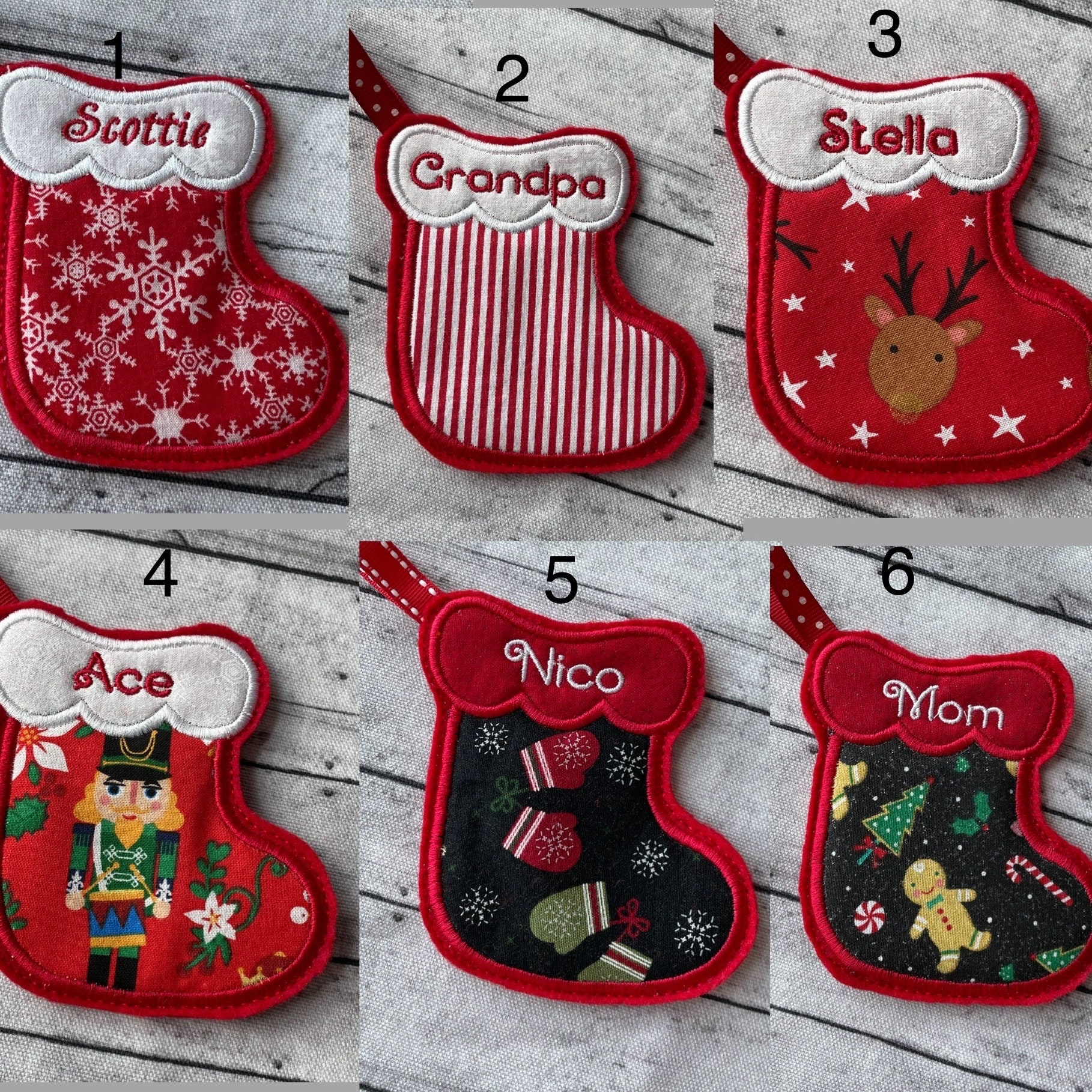 Personalized Christmas Stocking Ornament, Stocking Ornament Gift Holder, Gift Card Holder Ornament, Custom Ornament, Mini Stockings