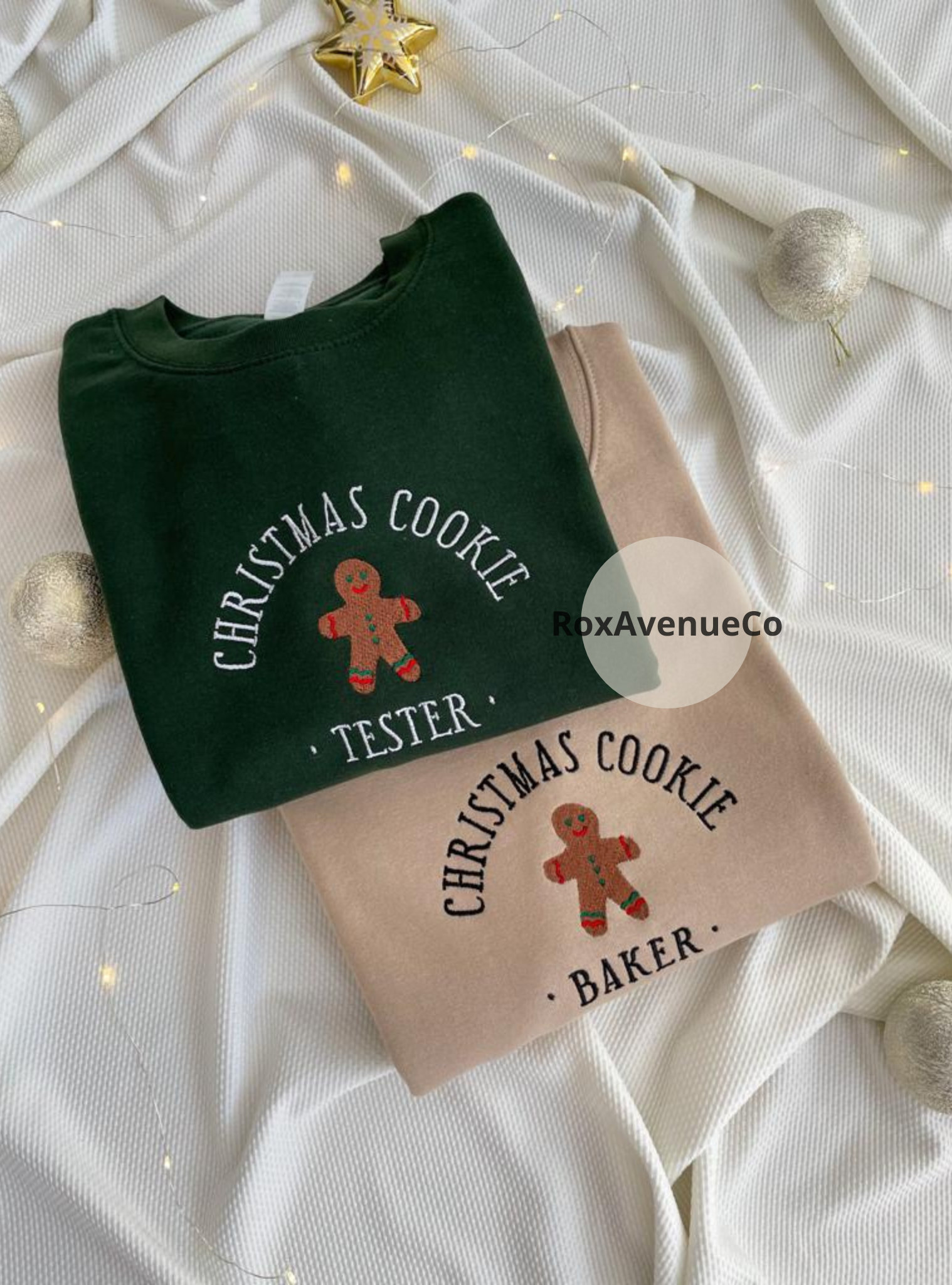 Christmas Couples Embroidered Sweatshirt