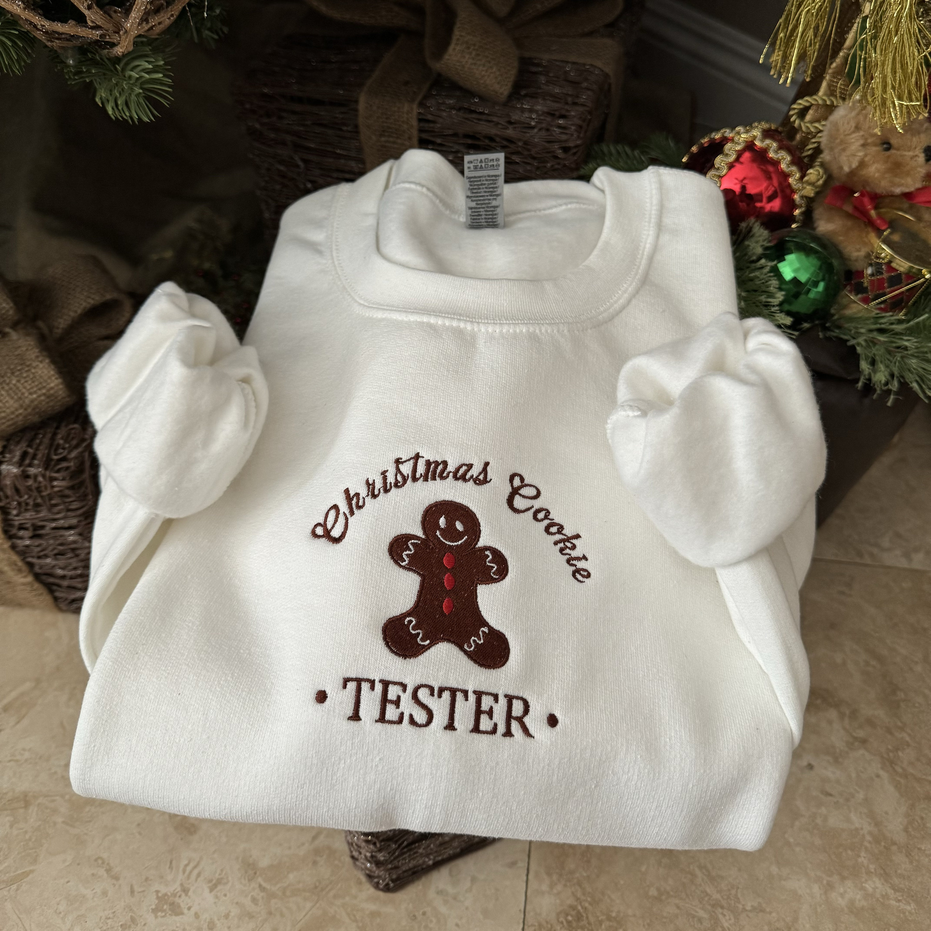 Christmas Couples Embroidered Sweatshirt