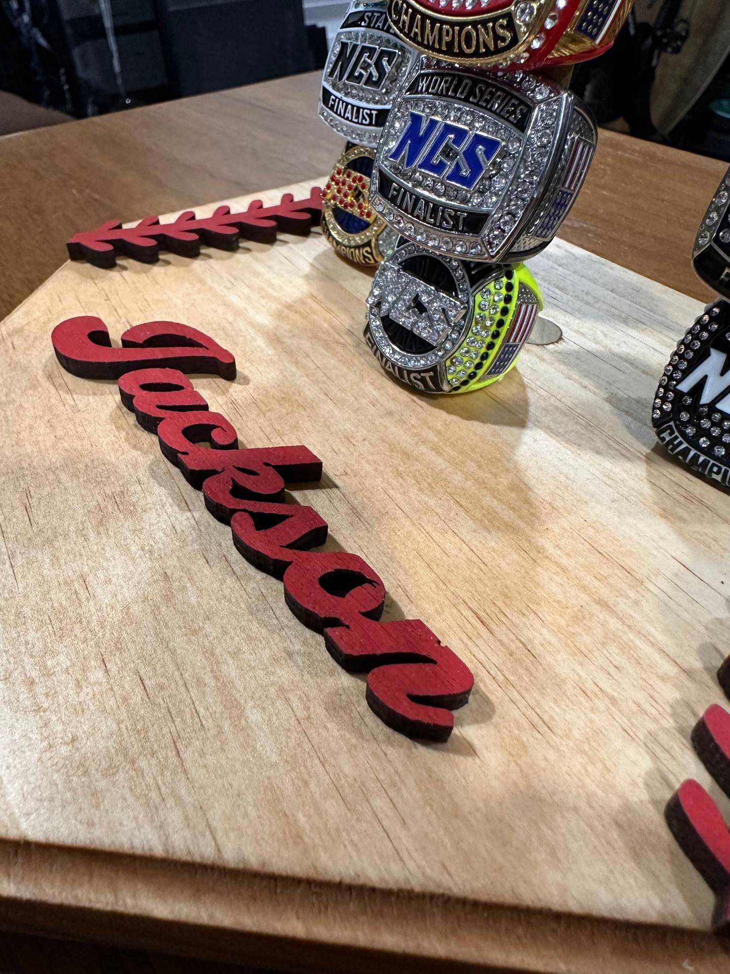 Customized Baseball Ring Holder, Softball Ring Display, Sports Ring Display, Medal Display, Athlete Gift, Sports Decor, Home Plate Ring