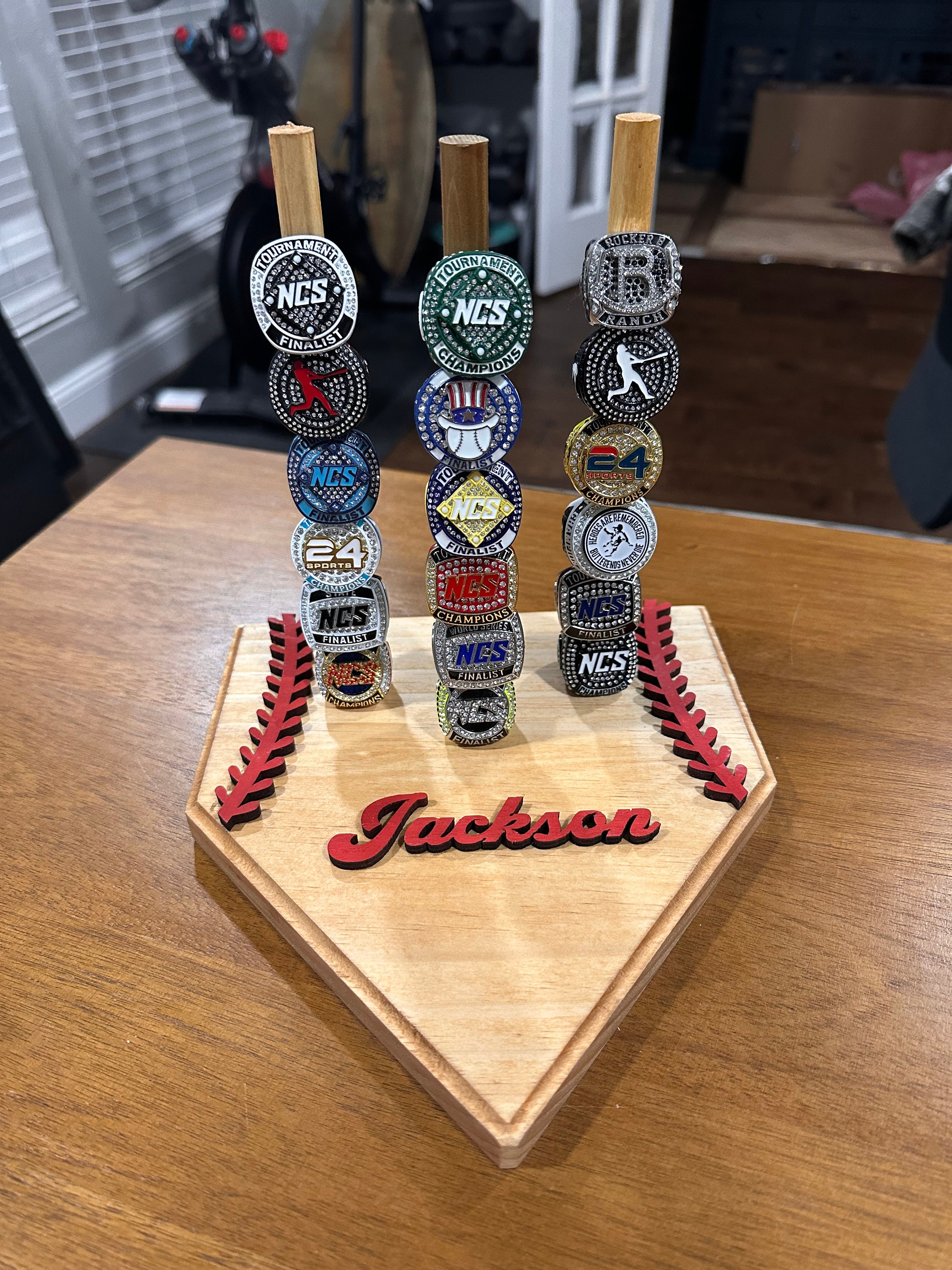 Customized Baseball Ring Holder, Softball Ring Display, Sports Ring Di