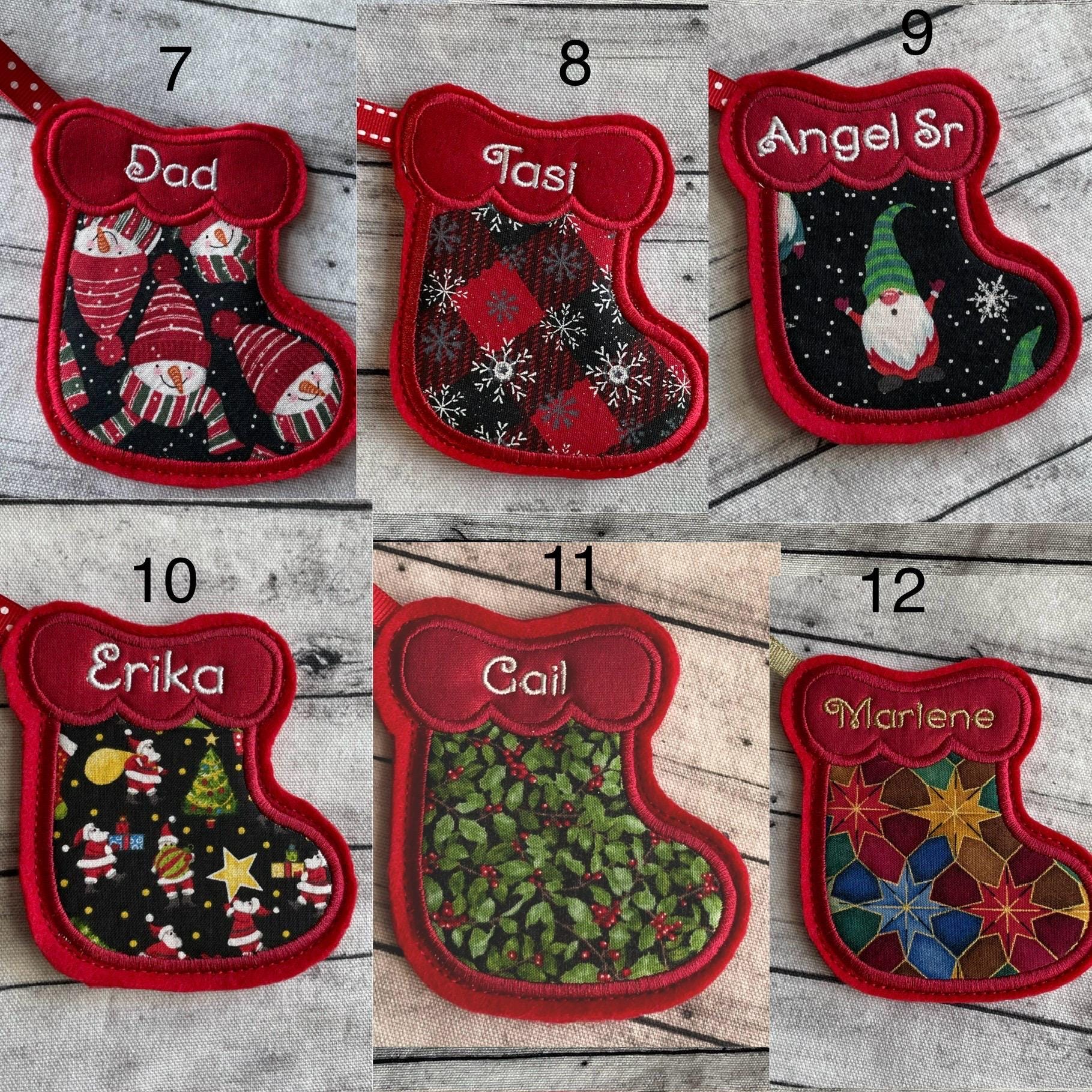 Personalized Christmas Stocking Ornament, Stocking Ornament Gift Holder, Gift Card Holder Ornament, Custom Ornament, Mini Stockings