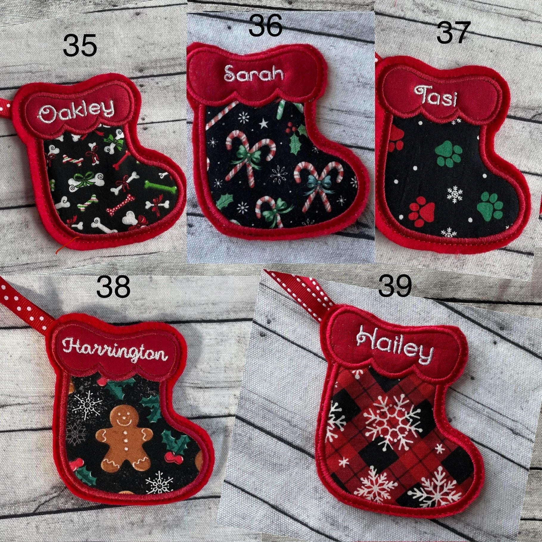 Personalized Christmas Stocking Ornament, Stocking Ornament Gift Holder, Gift Card Holder Ornament, Custom Ornament, Mini Stockings