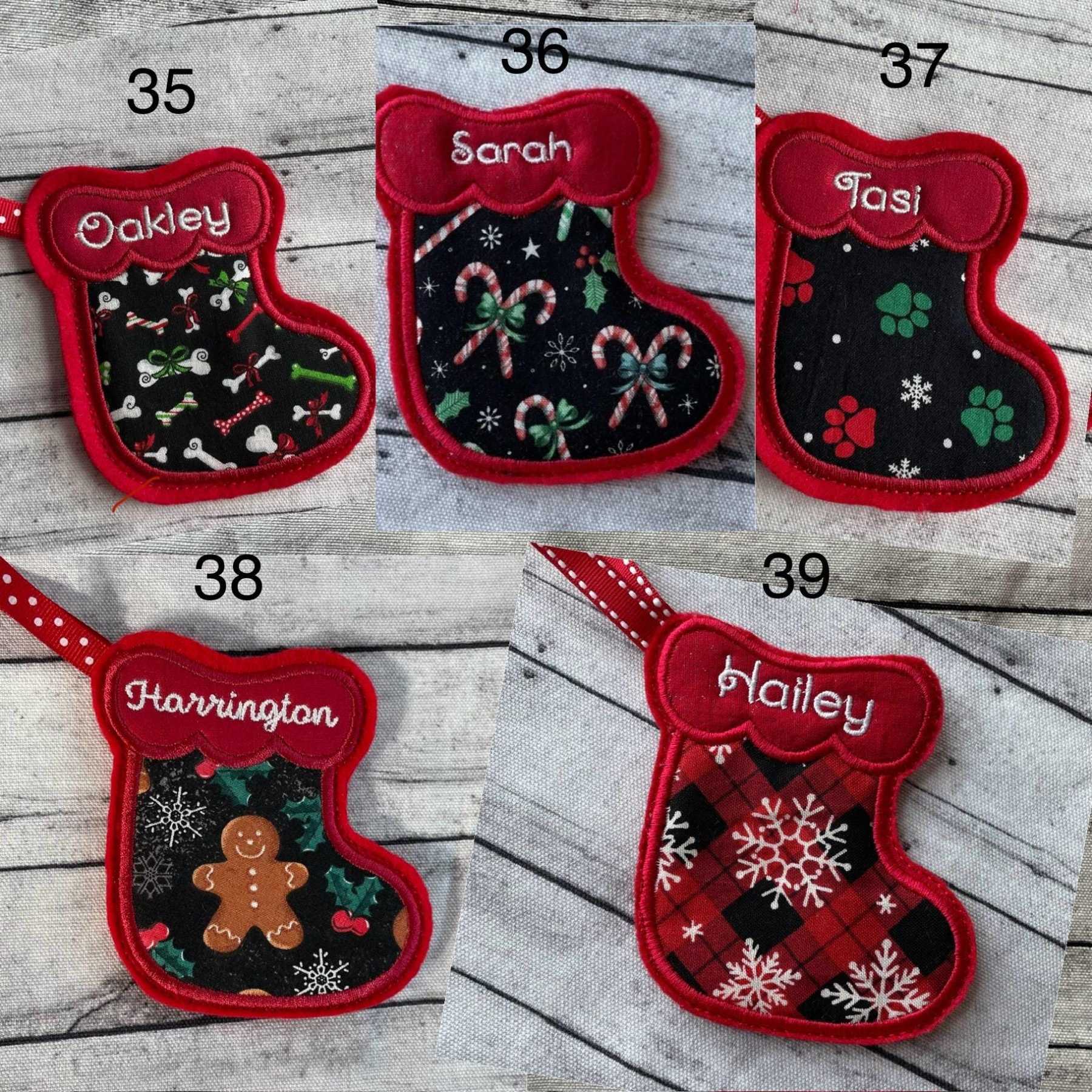 Personalized Christmas Stocking Ornament, Stocking Ornament Gift Holder, Gift Card Holder Ornament, Custom Ornament, Mini Stockings