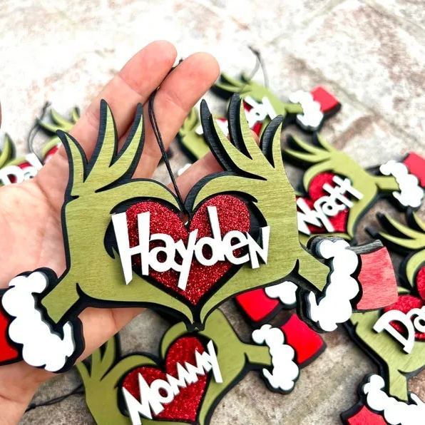 Personalized Grinch ornament——Christmas Ornaments, Green Monster Ornaments, Grinch Ornaments