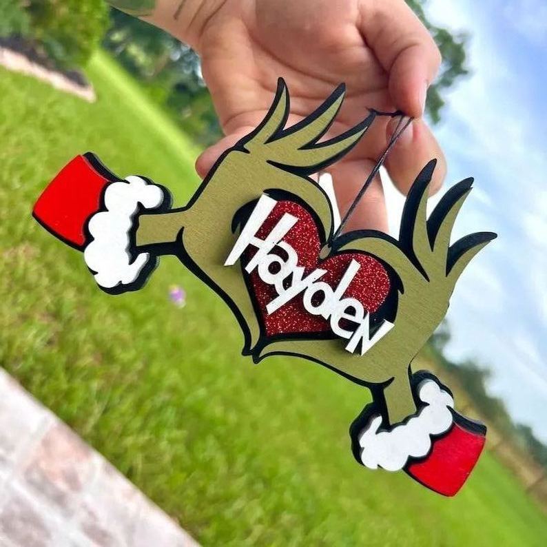 Personalized Grinch ornament——Christmas Ornaments, Green Monster Ornaments, Grinch Ornaments