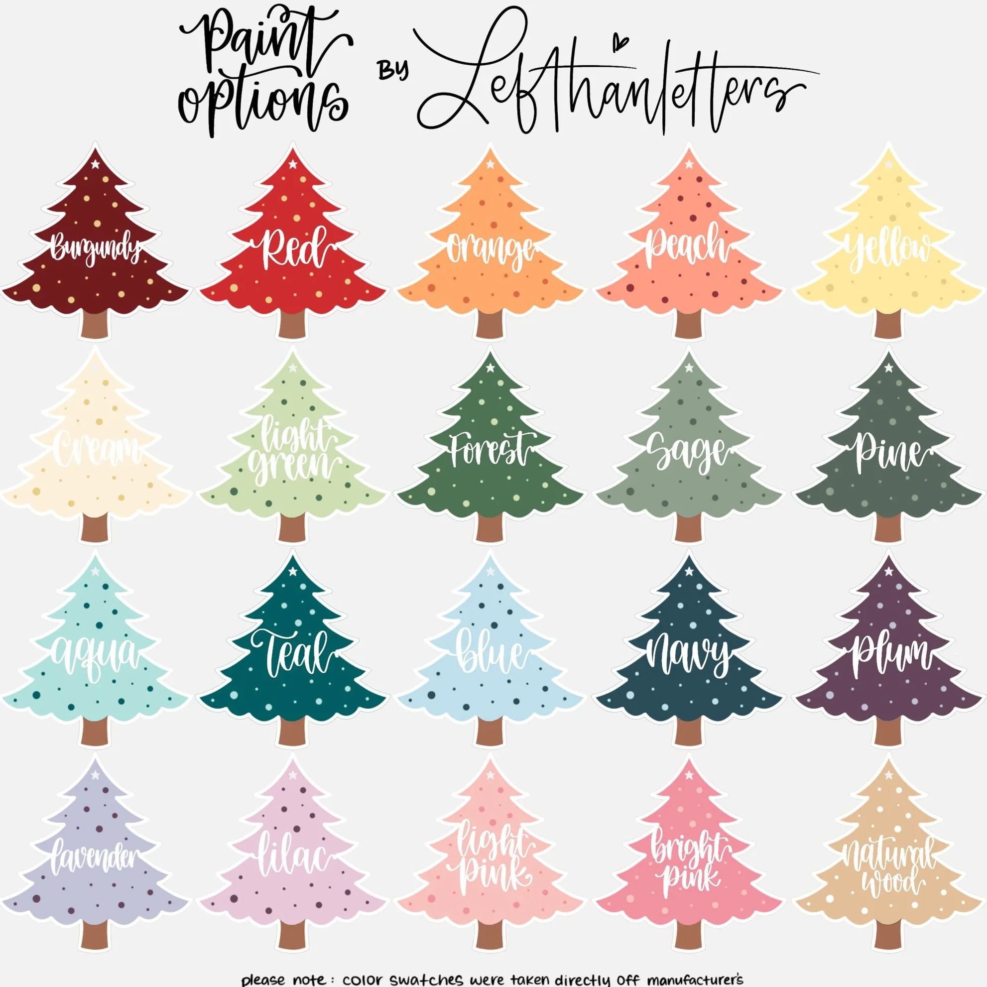 Custom Wood Name Tags - Painted Christmas Tree Ornaments