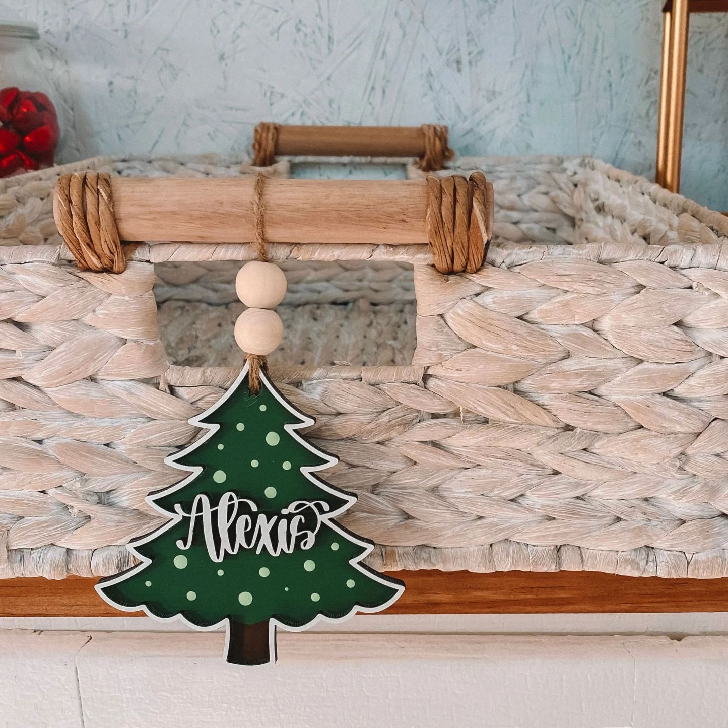 Custom Wood Name Tags - Painted Christmas Tree Ornaments