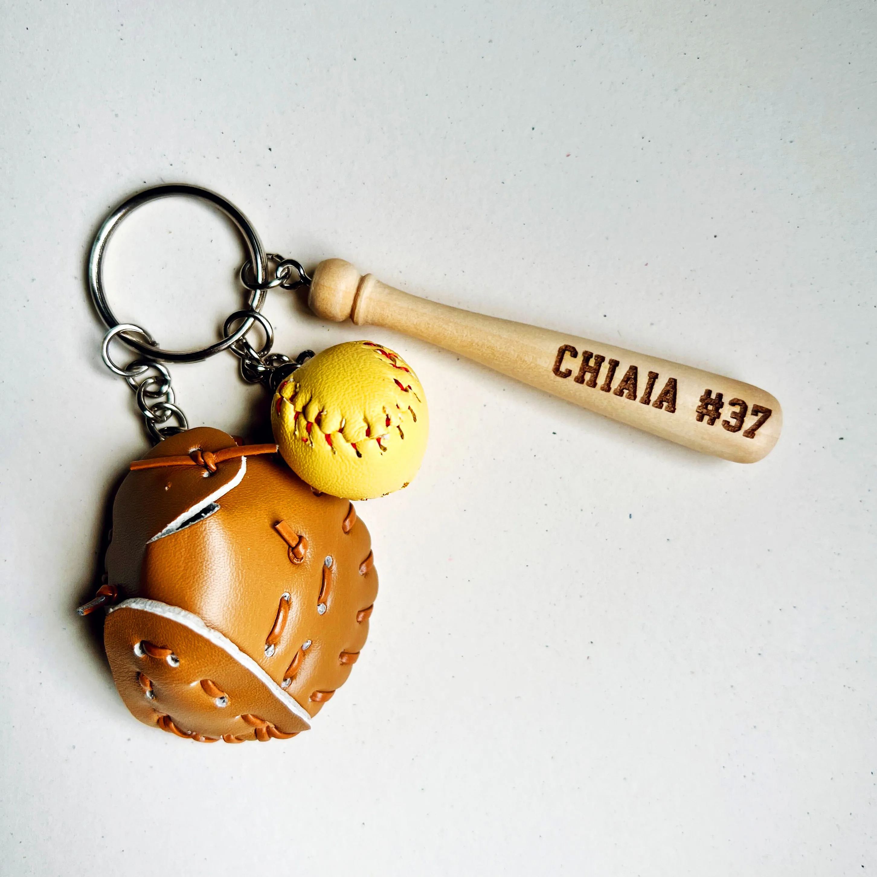 Baseball Key Chain | Mini Baseball Set Bag Tag | Custom for Baseball Game | Gift for Baseball Team | Gift for Athlete | Backpack Keychain