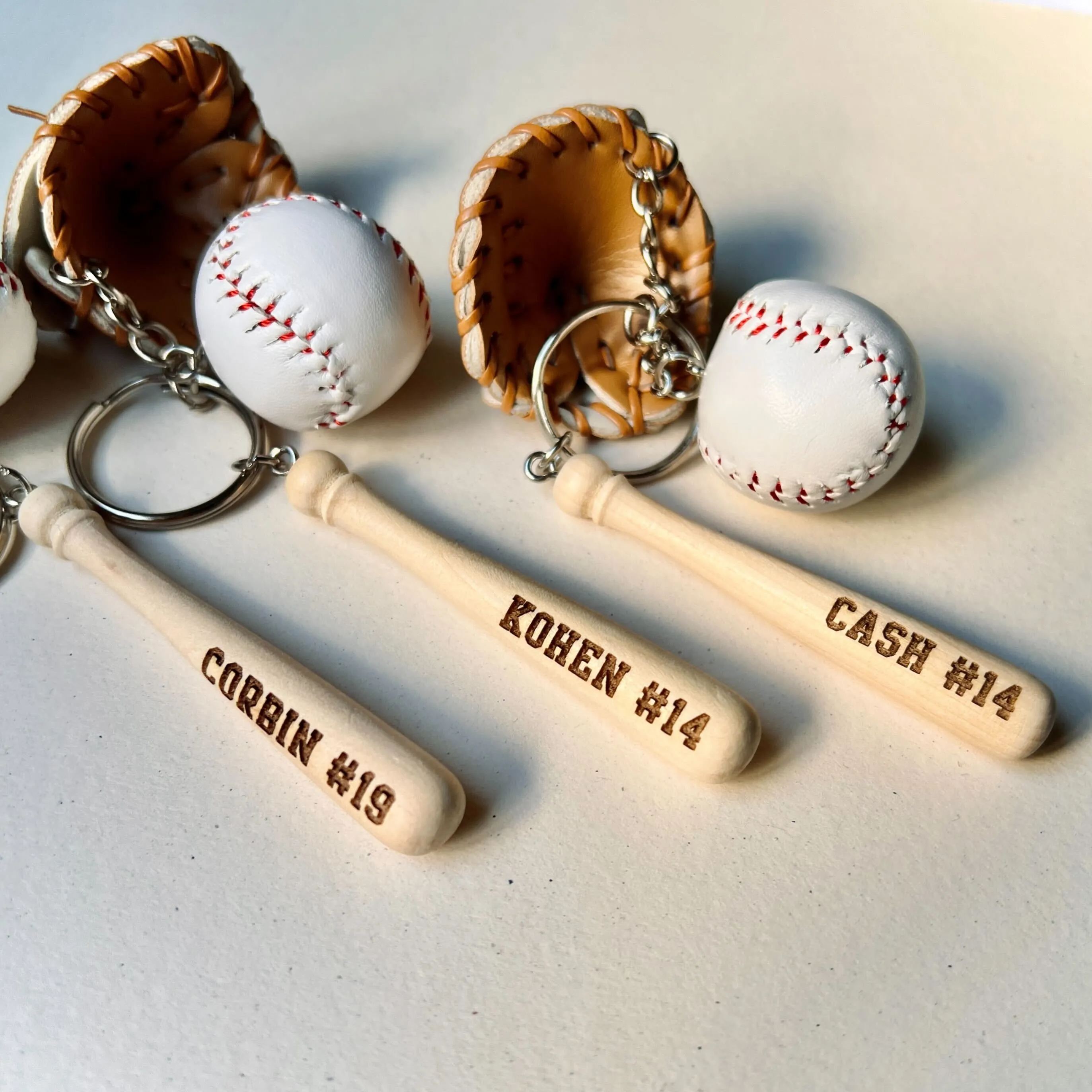 Baseball Key Chain | Mini Baseball Set Bag Tag | Custom for Baseball Game | Gift for Baseball Team | Gift for Athlete | Backpack Keychain