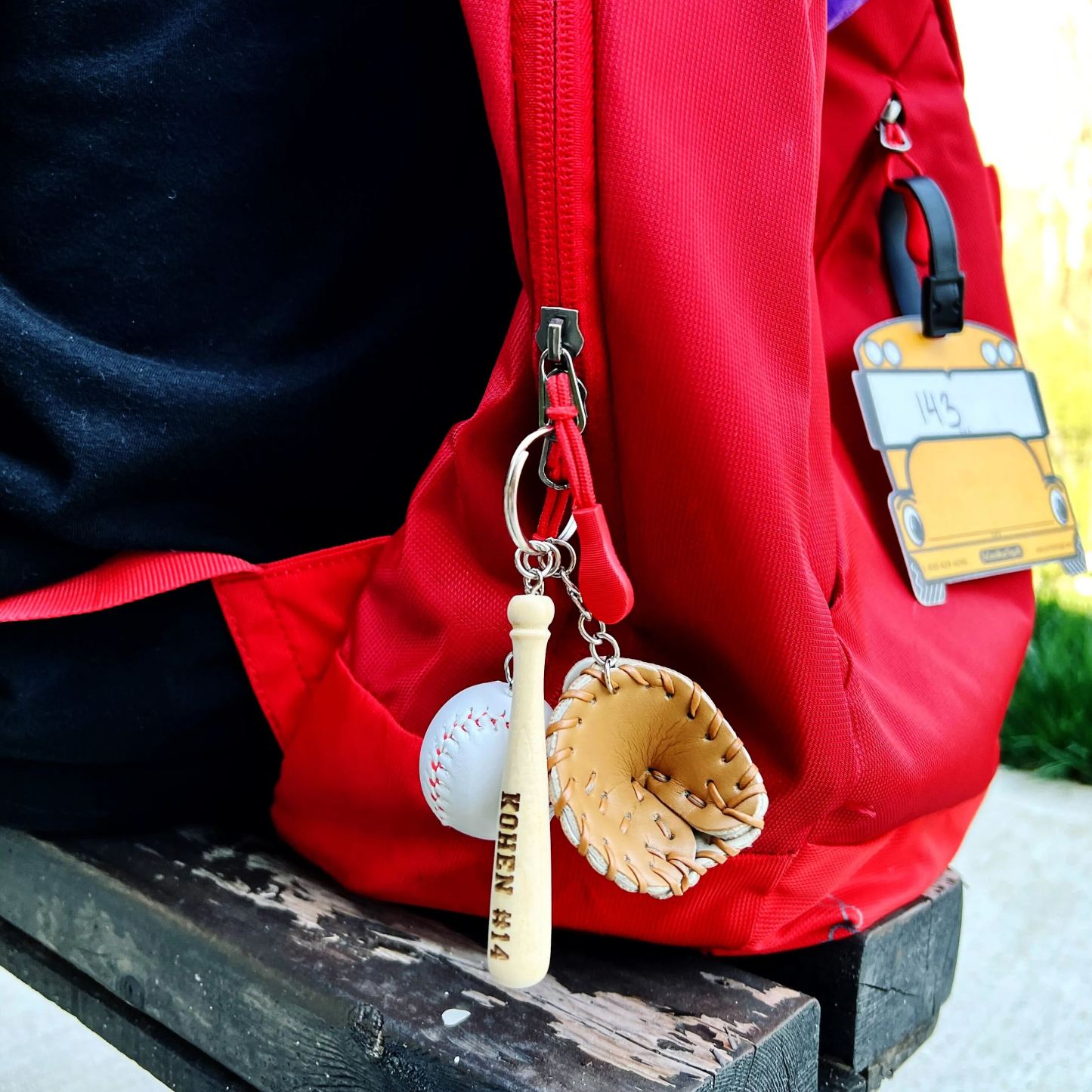 Baseball Key Chain | Mini Baseball Set Bag Tag | Custom for Baseball Game | Gift for Baseball Team | Gift for Athlete | Backpack Keychain