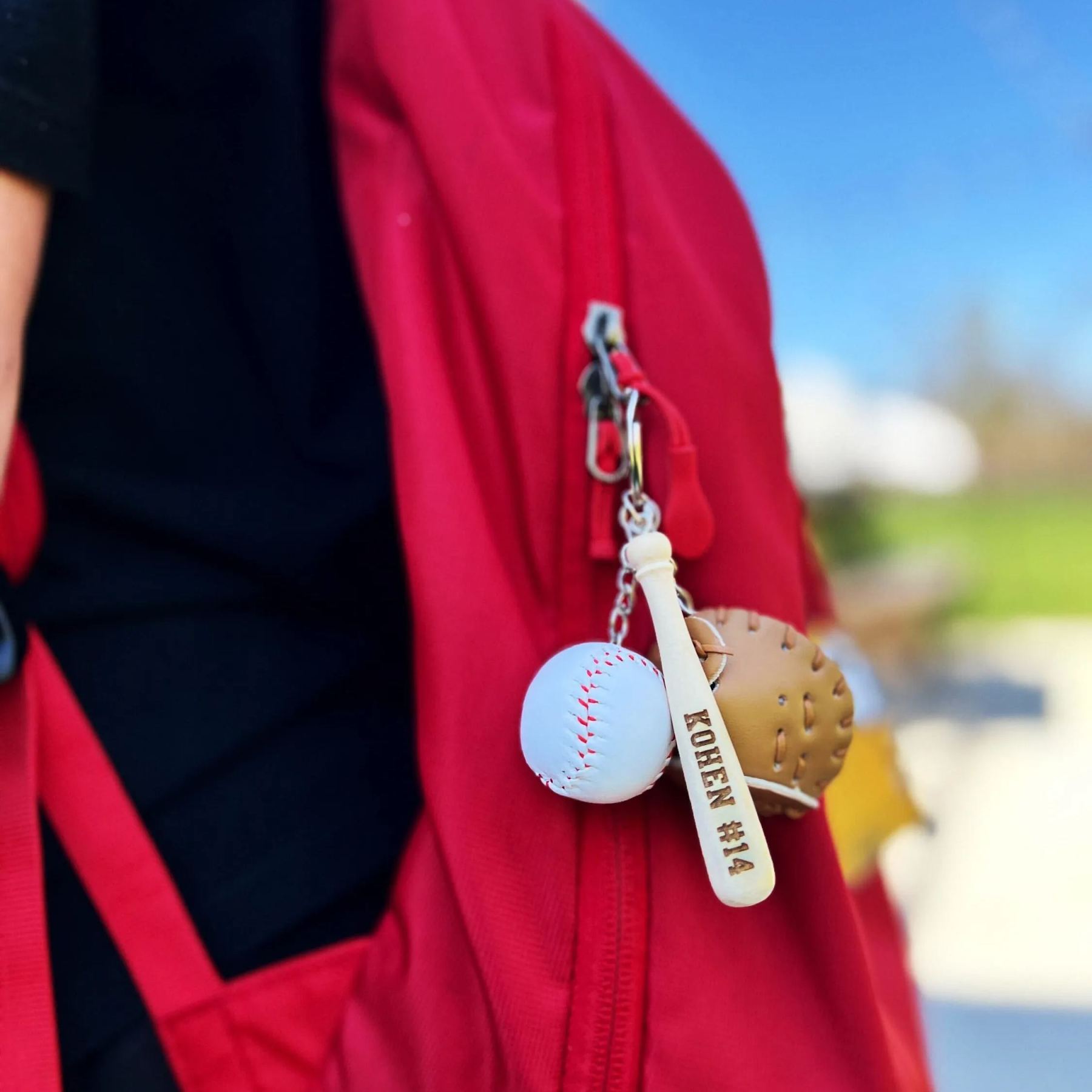 Baseball Key Chain | Mini Baseball Set Bag Tag | Custom for Baseball Game | Gift for Baseball Team | Gift for Athlete | Backpack Keychain