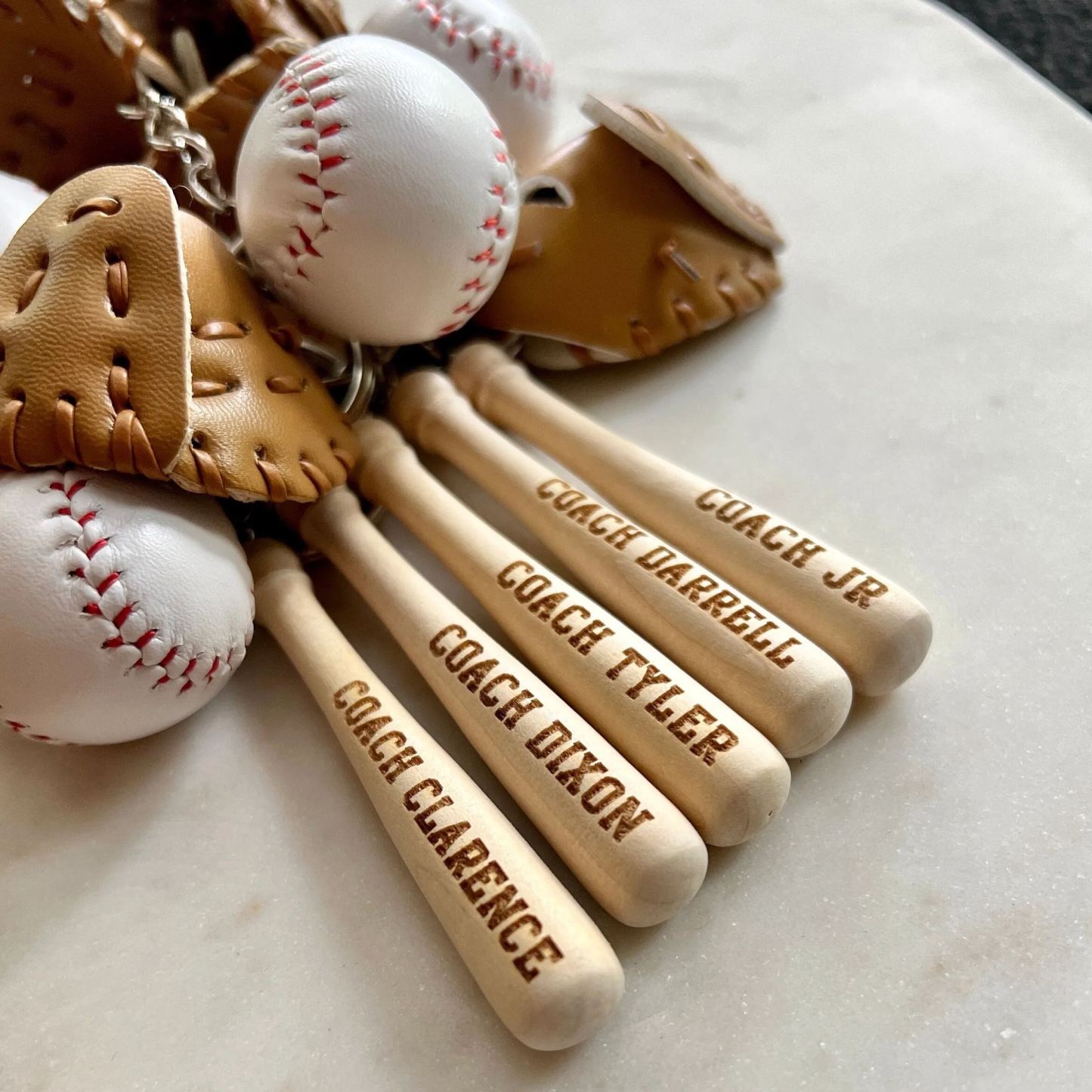 Baseball Key Chain | Mini Baseball Set Bag Tag | Custom for Baseball Game | Gift for Baseball Team | Gift for Athlete | Backpack Keychain