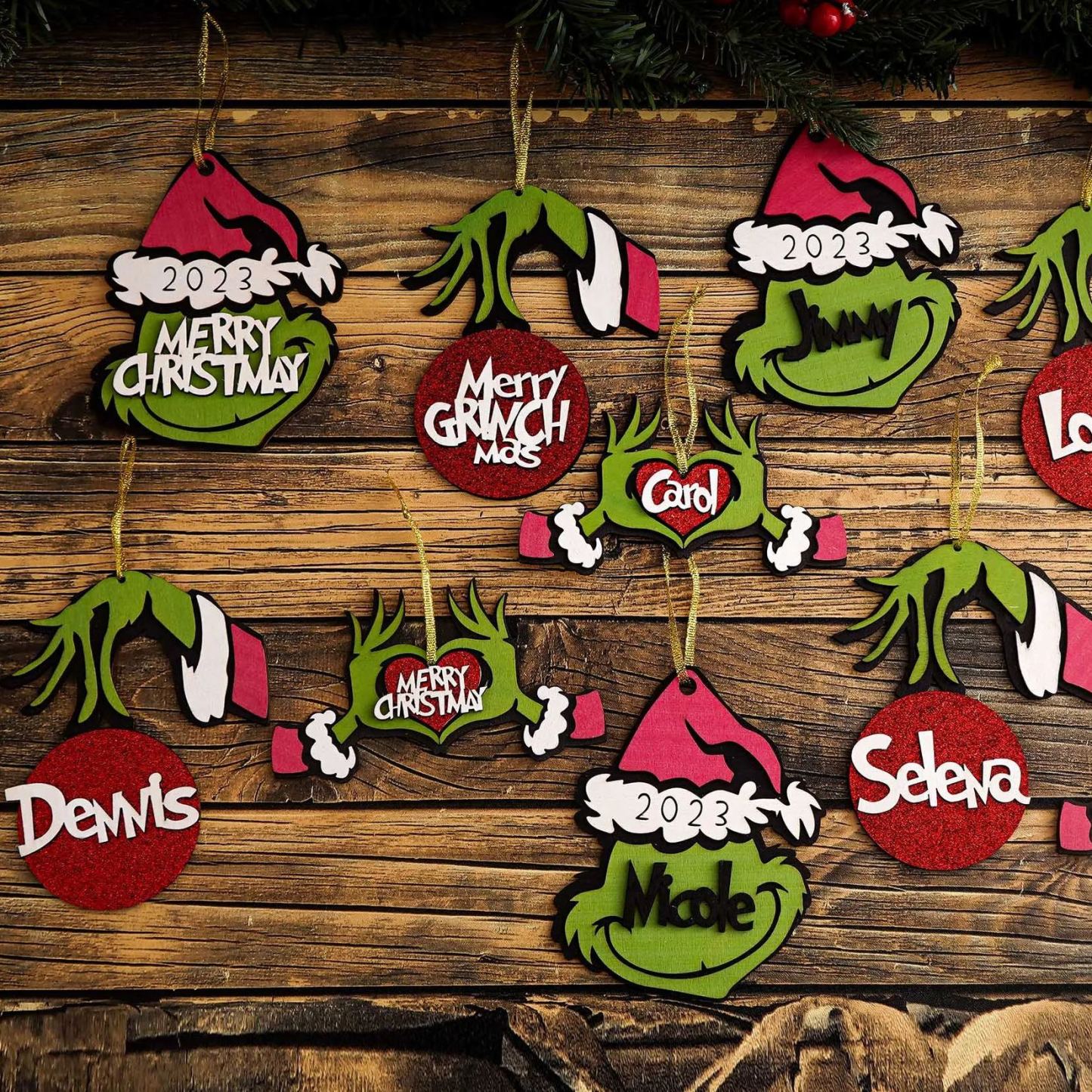 Personalized Grinch ornament——Christmas Ornaments, Green Monster Ornaments, Grinch Ornaments
