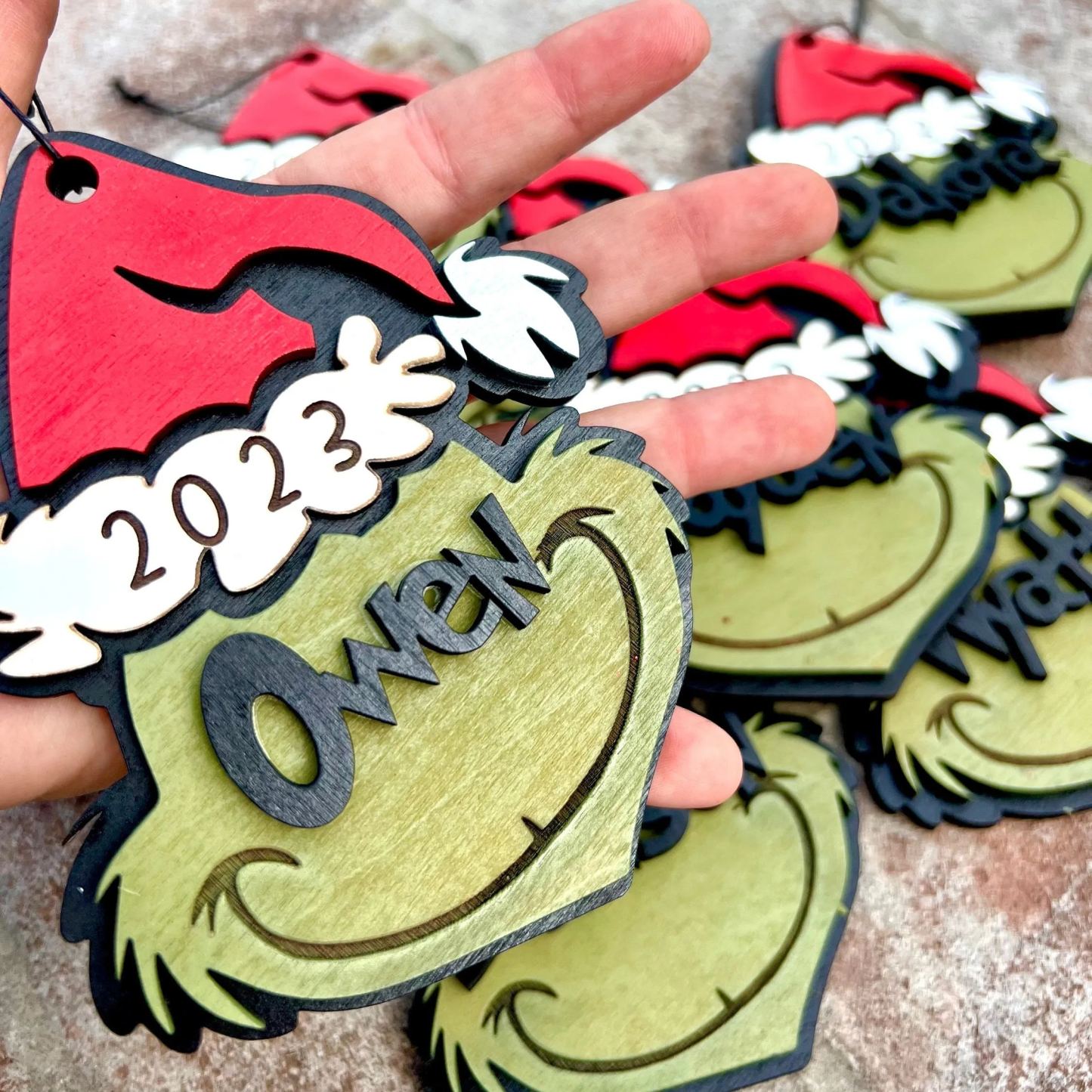 Personalized Grinch ornament——Christmas Ornaments, Green Monster Ornaments, Grinch Ornaments