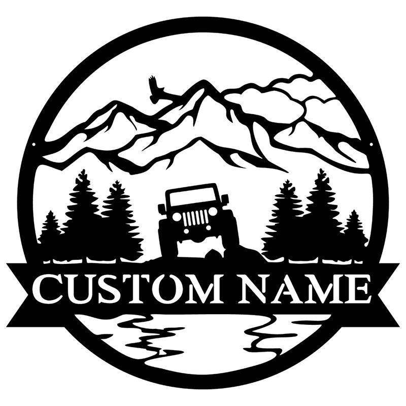 Custom Jeep Metal Wall Art With LED Lights