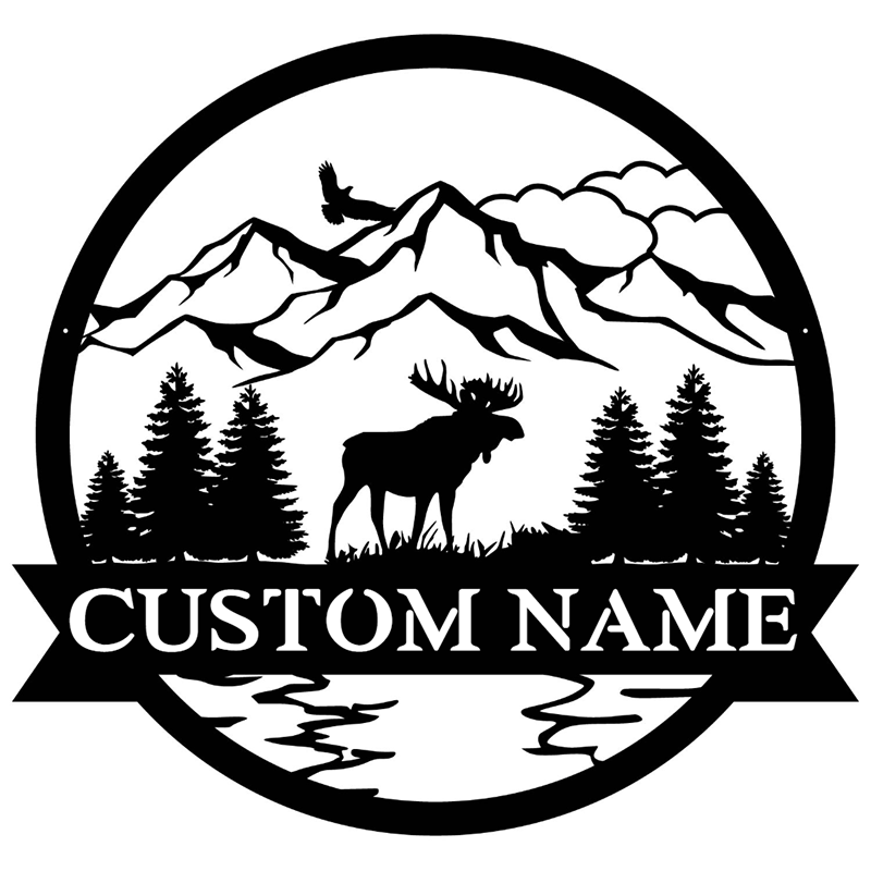 Custom Moose Metal Wall Art With LED Lights