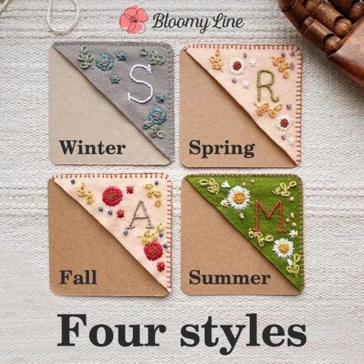 Personalized Hand Embroidered Corner Bookmark – rosiedelight
