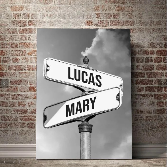 Vintage Street Sign for Families Personalized Family Canvas Wall Art ...