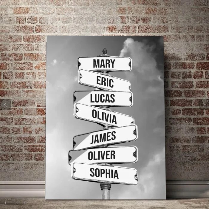 Vintage Street Sign for Families Personalized Family Canvas Wall Art ...