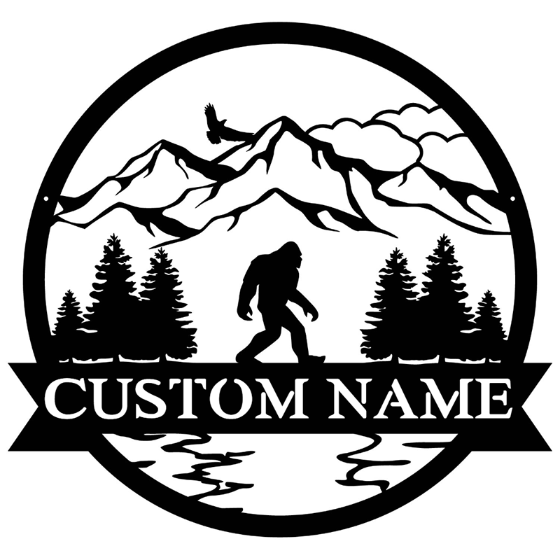 Custom Sasquatch Metal Wall Art With LED Lights