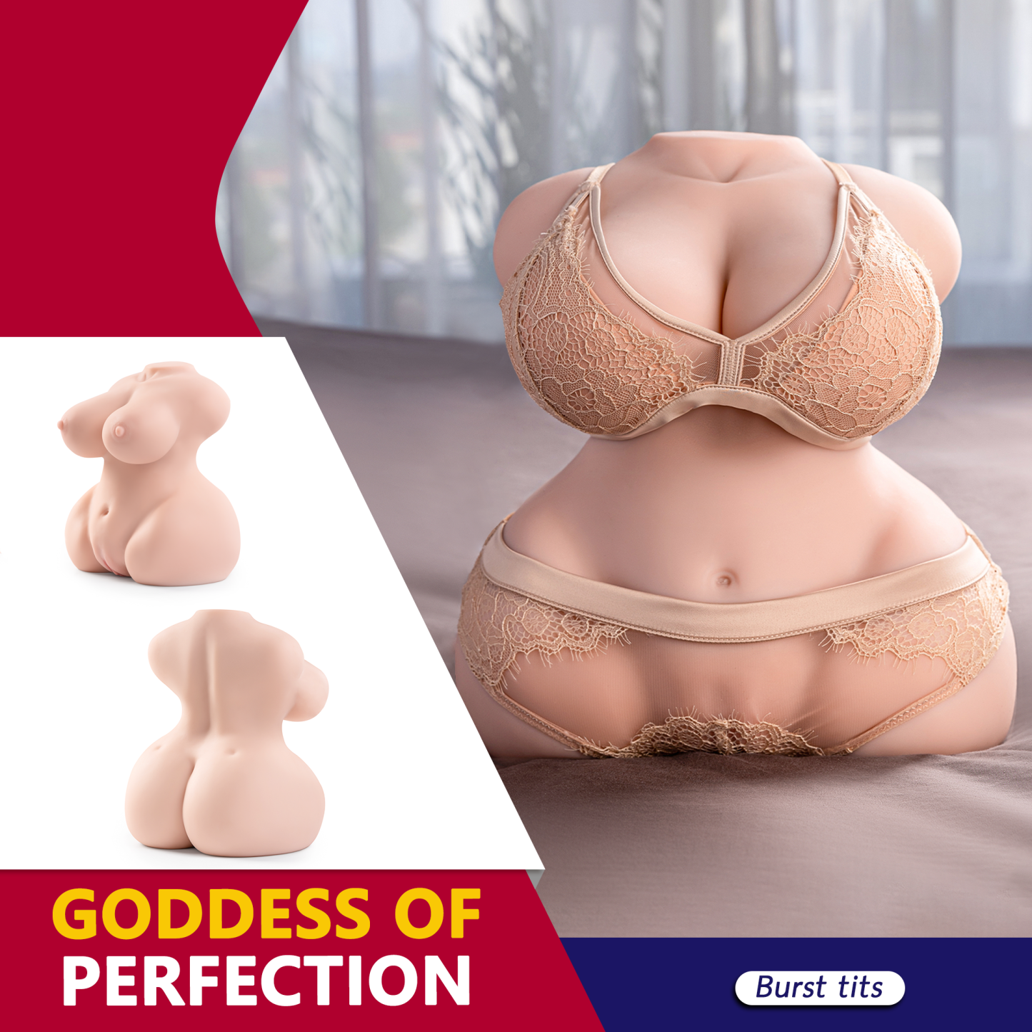 Xingse 29cm Realistische große Brust TPE College Puppe sitzend kleines Mädchen Puppe SQ-MA20068