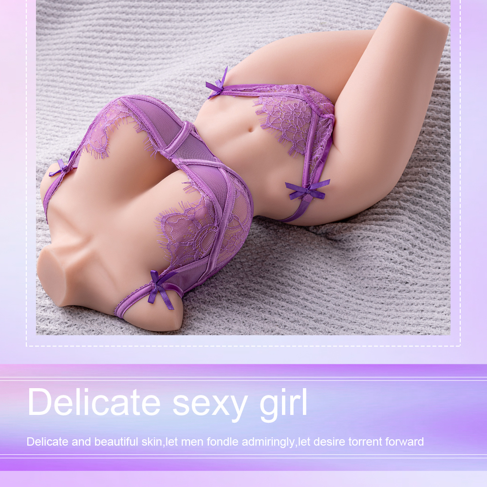 Xingse Große Brust Hyperrealistische 50.97cm TPE Sexpuppe in lila Spitze SQ-MA20059