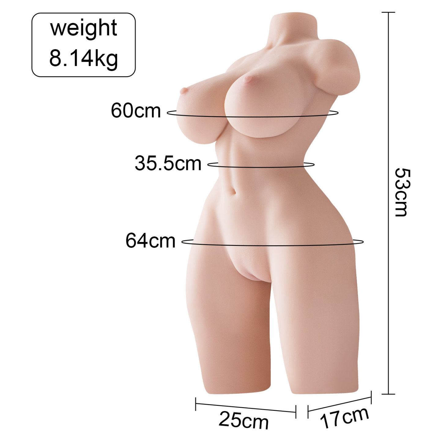 Xingse 53cm große Brust Hyperrealistische TPE SQ-MA20073