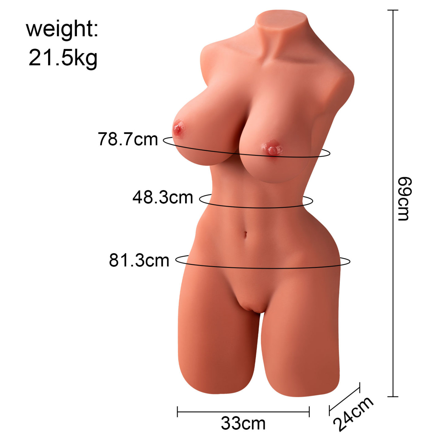 Xingse 69cm Realistische Junge Dame TPE Große Brüste Puppe - SQ-MA20062-X9440K