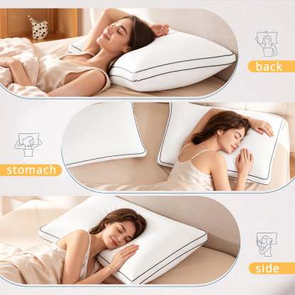 Sasttie Gusseted Bed Pillows, Supportive Down Alternative Hotel Quality Pillows product image 2
