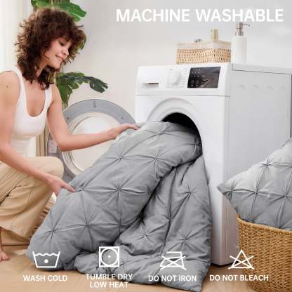 Sasttie 7-Piece Pintuck Comforter Set, Bed in a Bag, All-Season Bedding Set product image 6
