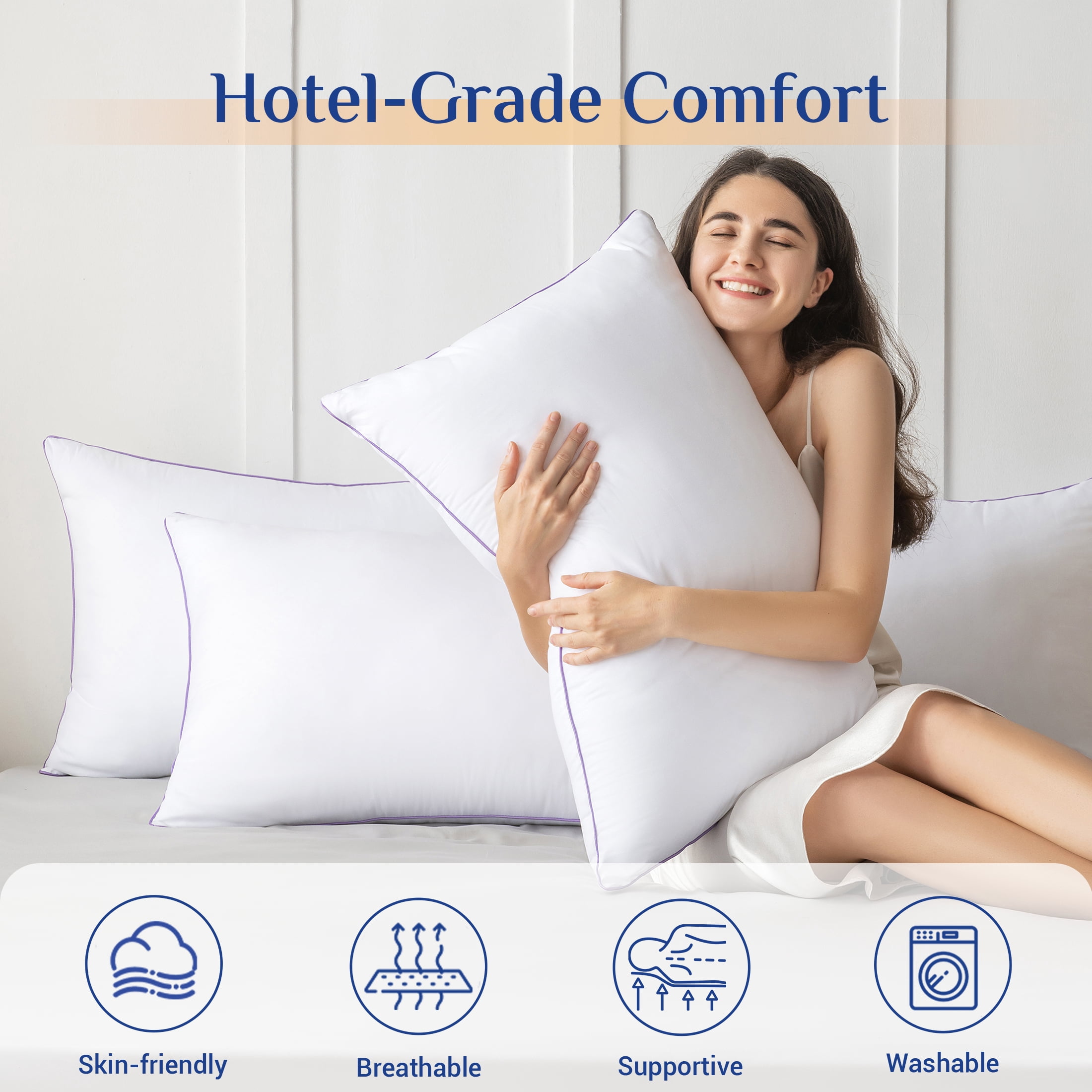 Sasttie Hotel Down Alternative Bed Pillows for Side, Back & Stomach Sleepers product image 2