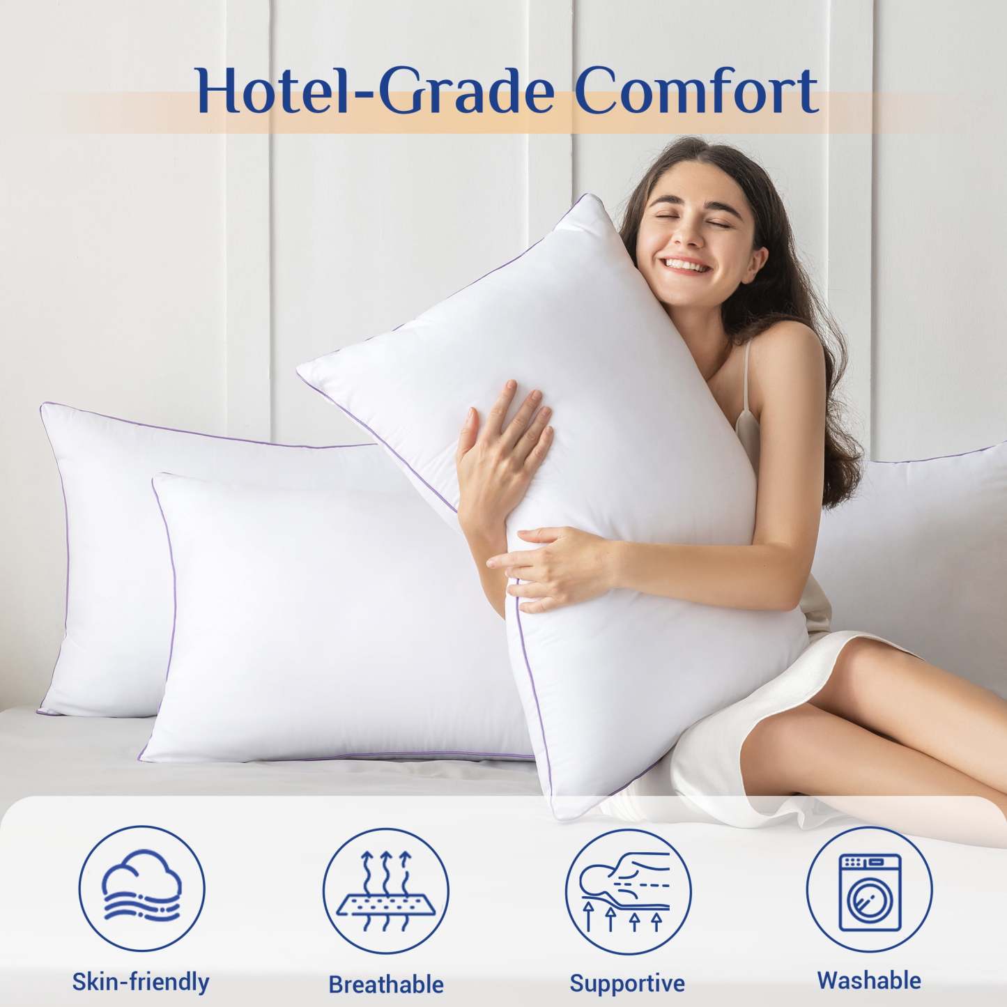 Sasttie Hotel Down Alternative Bed Pillows for Side, Back & Stomach Sleepers product image 2