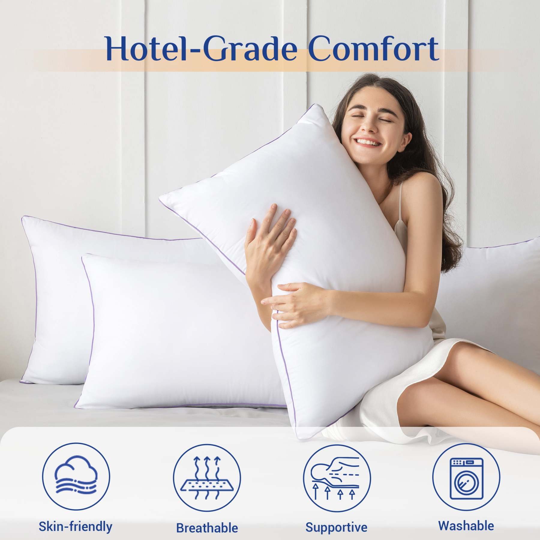 Sasttie Hotel Down Alternative Bed Pillows for Side, Back & Stomach Sleepers product image 2
