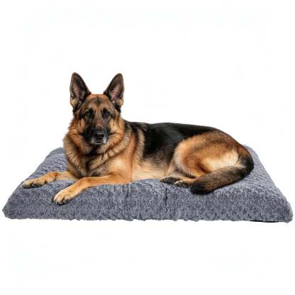Sasttie Rose Velvet Dog Bed Crate Pad, Washable Plush Pet Mat with Non-Slip Bottom - XXL (47" x 29" x 6") / Grey