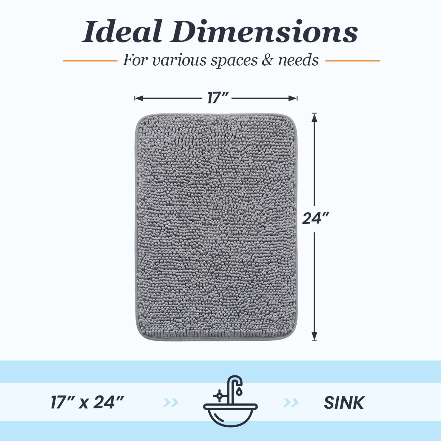 Sasttie Chenille Bathroom Rugs, Quick Dry Washable Bath Mats with Rubber Backing product image 7
