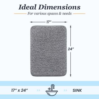 Sasttie Chenille Bathroom Rugs, Quick Dry Washable Bath Mats with Rubber Backing product image 7