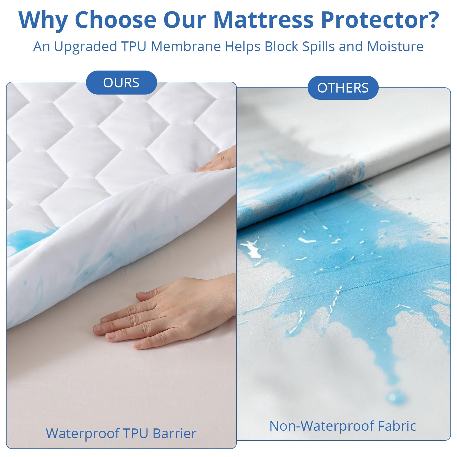 Sasttie Quilted Waterproof Mattress Protector, Deep Pocket Mattress Pad product image 1