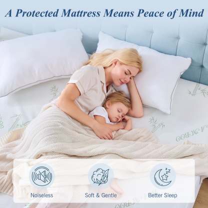 Sasttie 100% Waterproof Mattress Protector, Breathable Noiseless Deep Pocket Mattress Cover product image 3