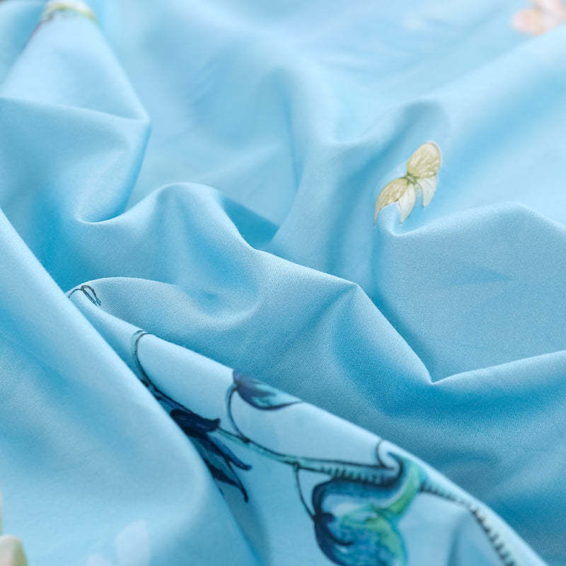 Cecile Sky Blue Duvet Cover Set (Egyptian Cotton)