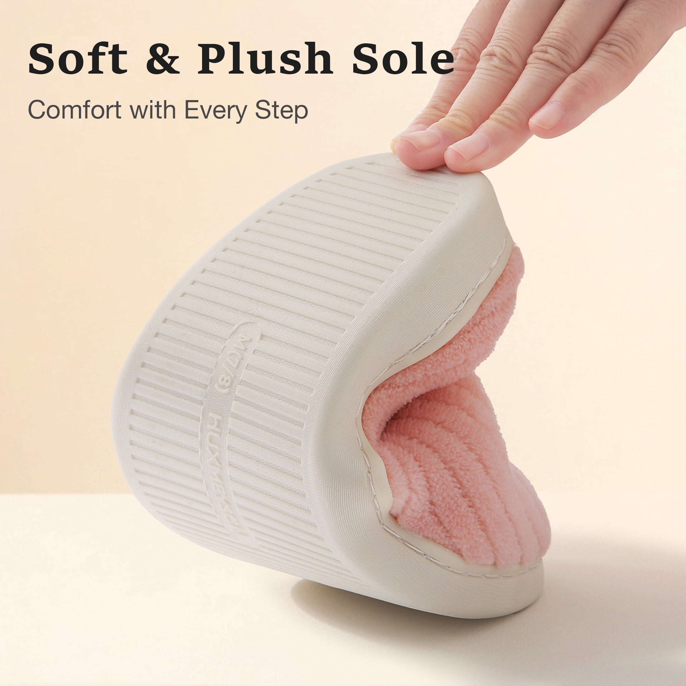 Sasttie Women's Plush Memory Foam House Slippers with Anti-Skid Rubber Sole product image 3