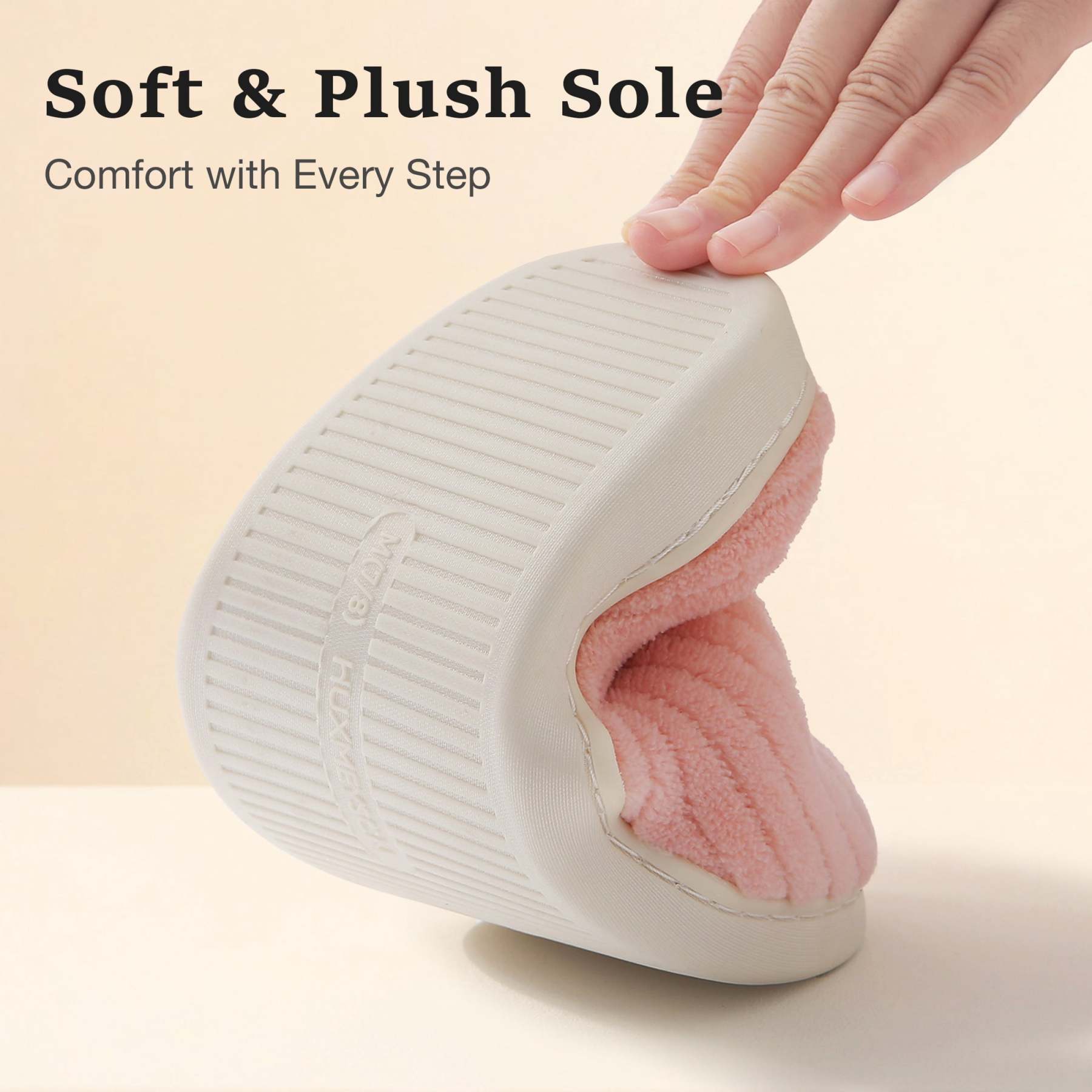 Sasttie Women's Plush Memory Foam House Slippers with Anti-Skid Rubber Sole product image 3