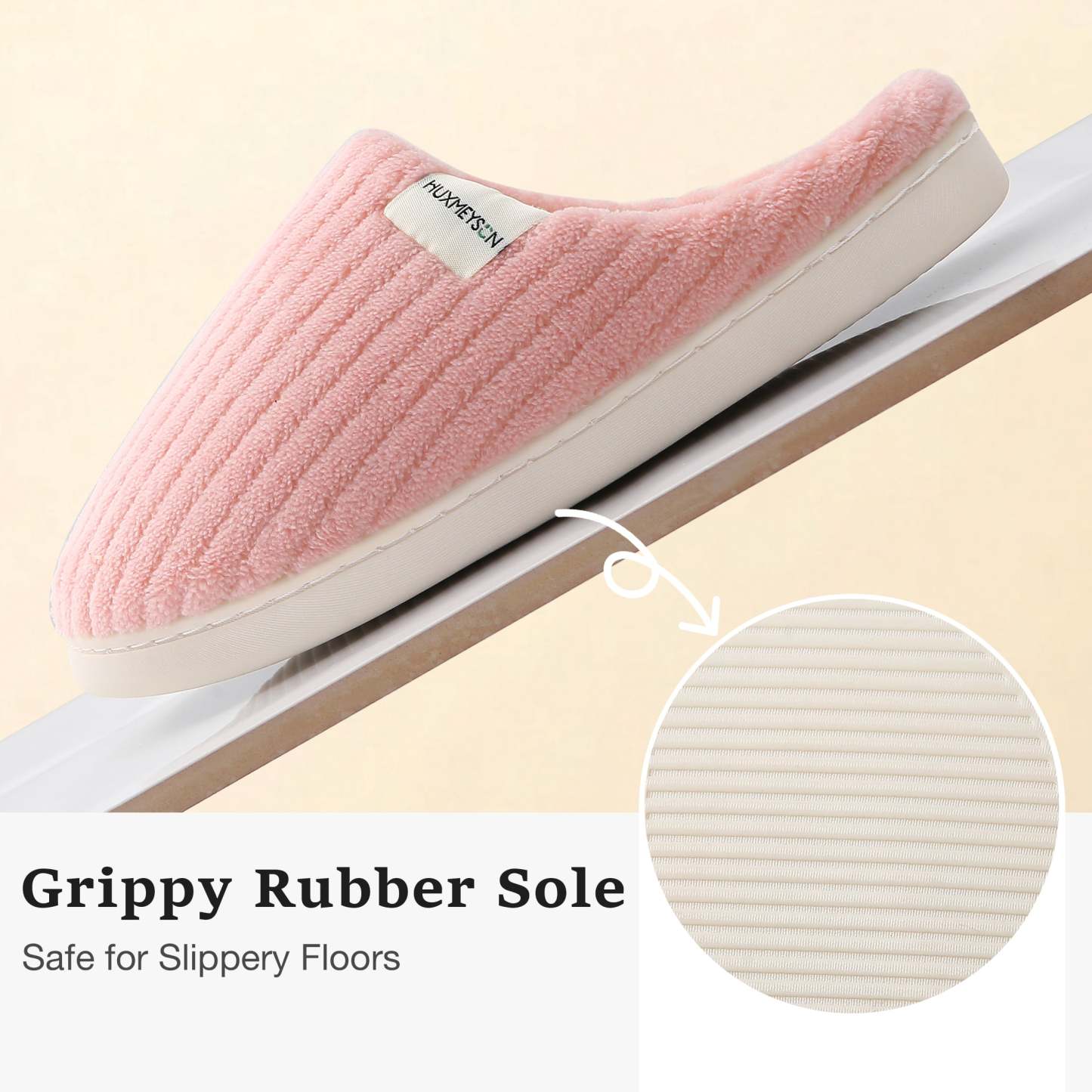 Sasttie Women's Plush Memory Foam House Slippers with Anti-Skid Rubber Sole product image 4